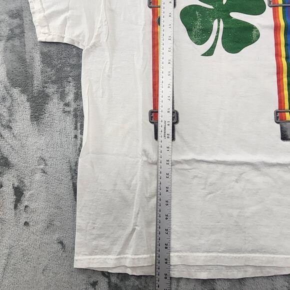 Vintage 90s Fruit of the Loom St Patrick's Day Graphic Tee Size 2XL Lucky Clover - Picture 9 of 10